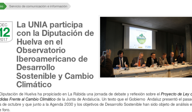 La UNIA participa con la Diputación de Huelva en e...